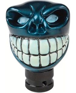Blue alien head manual shift knob