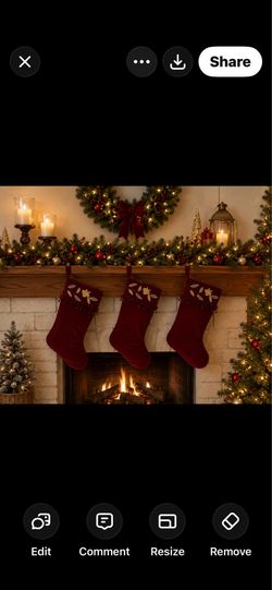 Christmas stockings, red velvet embroidery