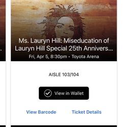 Ms. Lauryn Hill Concert Tickets
