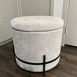 Light Grey Ottoman with Storage