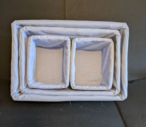 Basket Bundle of 4 With Removable Washable Lining Three Separate Sizes