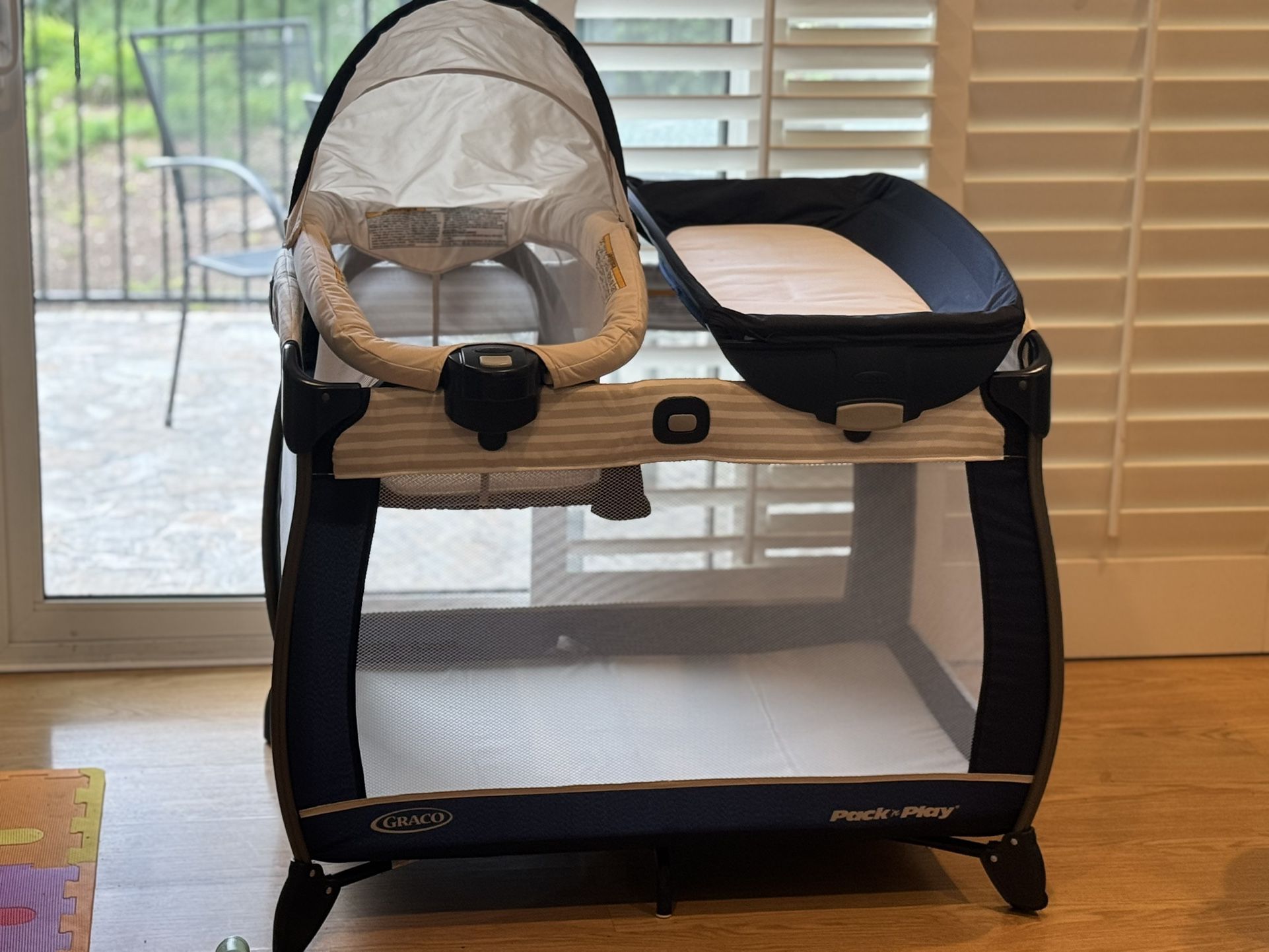 Baby Playpen with Bassinet and Changing Table