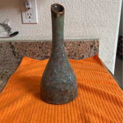 10” Green Ceramic Vase