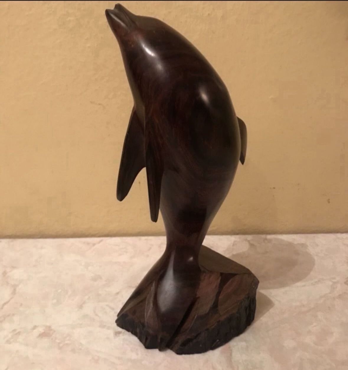Beautiful Ironwood Iron Wood Dolphin Statue