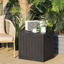 30 Gallon Lockable Resin Deck Box, Waterproof Outdoor Storage Box for Patio Furniture, Garden Tools, Pool Accessories, UV-Resistant Outside Delivery B