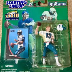 1998 Dan Marino Dolphins Starting Lineup - Super Bowl XXXIII Miami Edition Carded