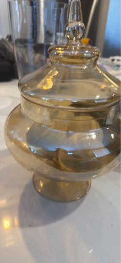 Amber Glass Canister w/ Lid