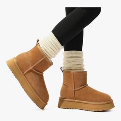 New Fur Winter Boots -Chestnut