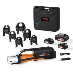 679#Pro Press Tool, 18V Electric Pipe Crimping Tool for 1/2" to 2" Stainless Steel, Copper, PEX Pipes, Press Tool Kit with 6 Pro Press Jaws, 2PCS 4AH 