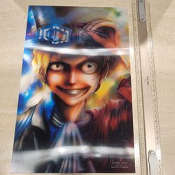 3D One Piece Luffy Sabo and Ace Poster
