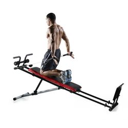 Weider Ultimate Body Works Workout System Incline Bench Home Gym 50lb Resistance Space Saver