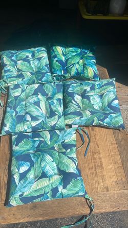 Outdoor Chair Cushions 5 Blues Greens