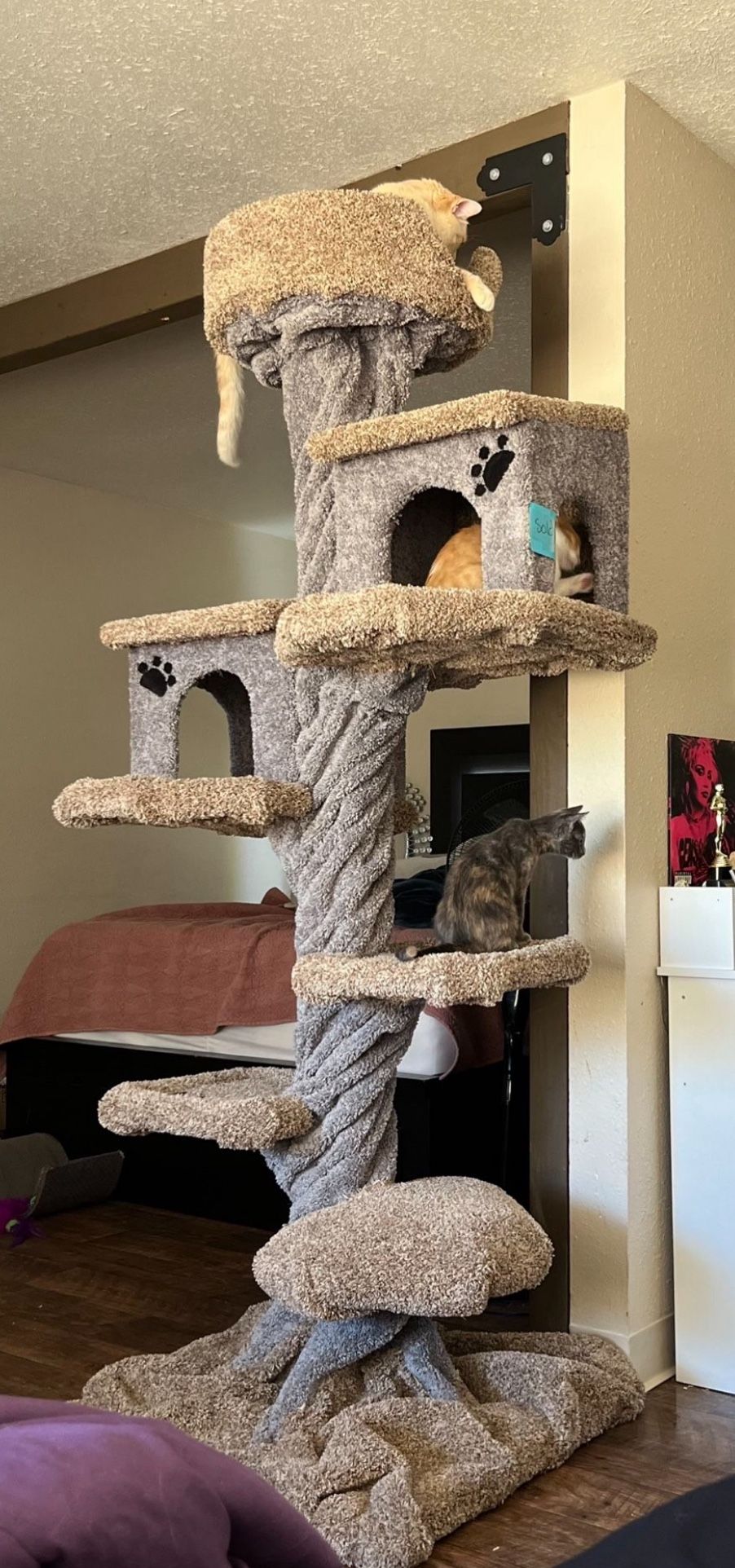 custom-Made Carpeted Cat Tower – 7ft Tall OBO