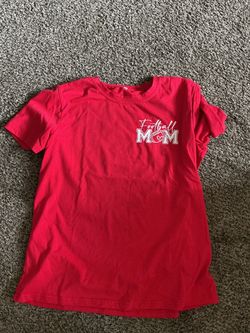 Large red football mom tshirt