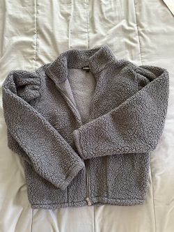 express, jacket, grey and size small