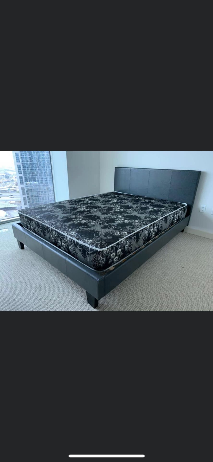 Full platform bed frame with mattress (free delivery)
