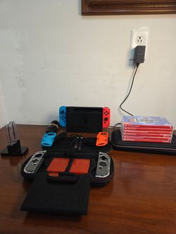 ​Nintendo Switch Console Bundle with Dock, Case, Accessories & 6 Games - Tested & Working