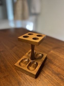 Vintage DI Alpen Solid Walnut Four Pipe Stand