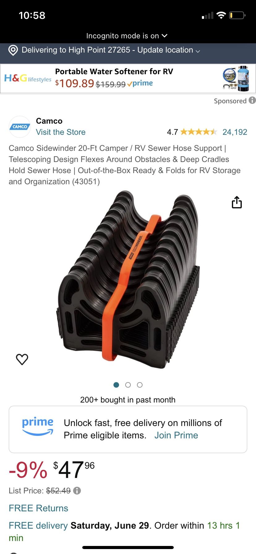 New Camco Sidewinder