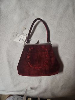 Red and Black Lock Handbag