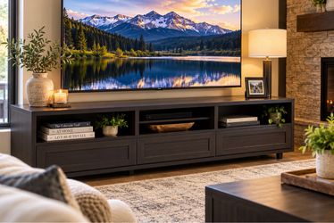 Beautiful IKEA Entertainment Center / TV Console – Dark Wood Finish