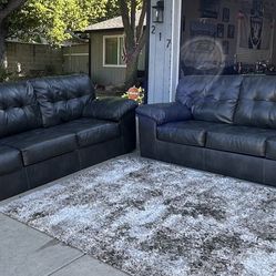 Beautiful Leather Gray Couches