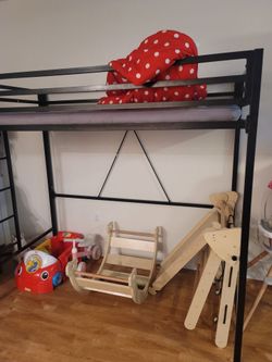 Black Metal Loft Bed