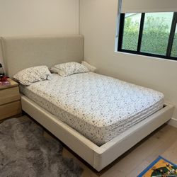 Cream Upholstered Bed Frame- Full