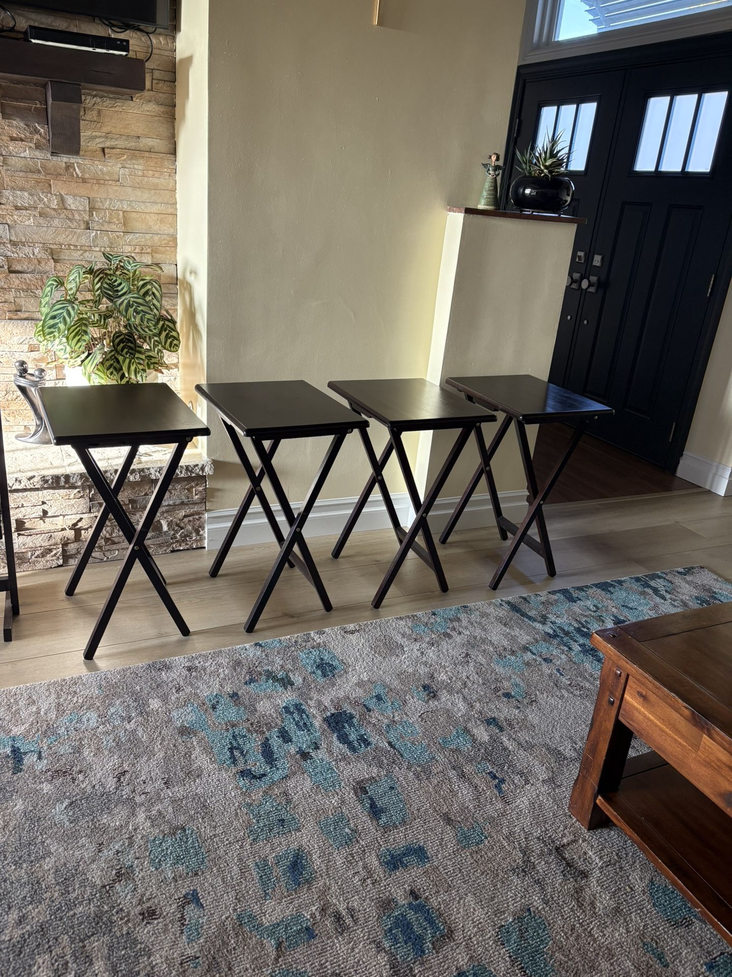 Folding TV Dinner Table Set Of 4 - Sturdy