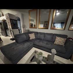Dark Gray Sofa And Chase