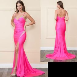 New With Tags Size 8 Hot Pink Prom Dress $255