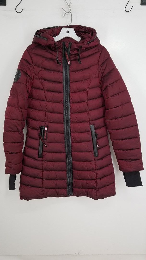 Canada Weather Gear Red Women's Insulated Parka Hooded Puffer Jacket Coat Small