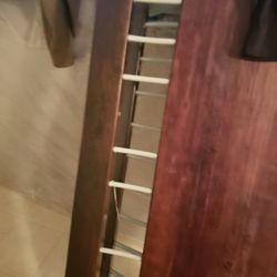 Queen Sleigh Bed Cappuccino Wood Frame 