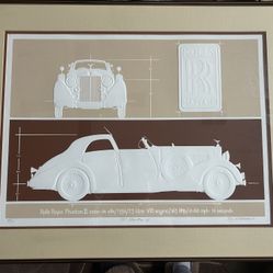VINTAGE *ROLLS ROYCE PHANTOM III SEDAN DE VILLE* EMBOSSED SERIGRAPH ROY WILLIAMS