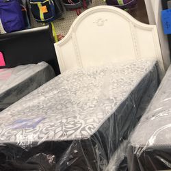 Twin Size Bed With New Mattress and Boxspring Included 