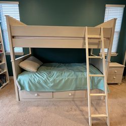 Bunk Bed, Off White, Dresser And Nightstand 