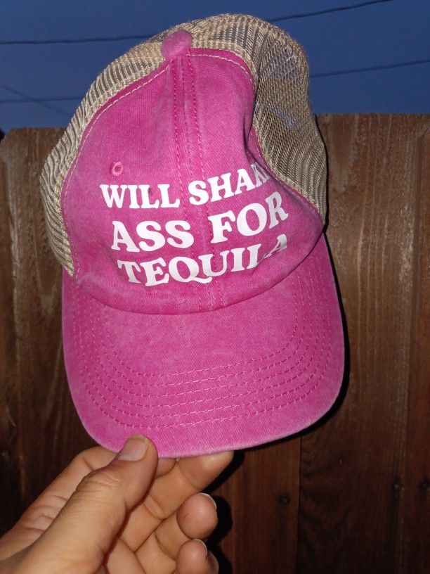 Will Shake Butt For Tequila Pink Brown Trucker Hat