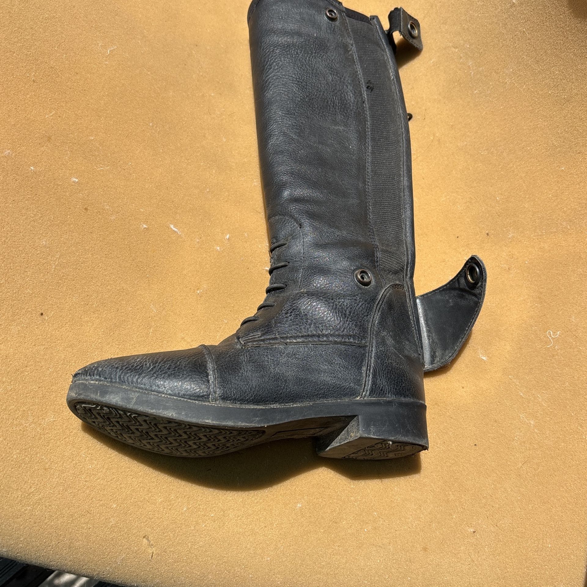 Kids Boots Tall  12 T /13 Leather Black