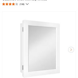 15-1/4 in. W x 19-3/8 in. H Rectangular Framed Recessed or Surface-Mount Bathroom Medicine Cabinet with Mirror, White