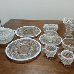 Fenton Opalescent Hobnail Pieces Vintage 
