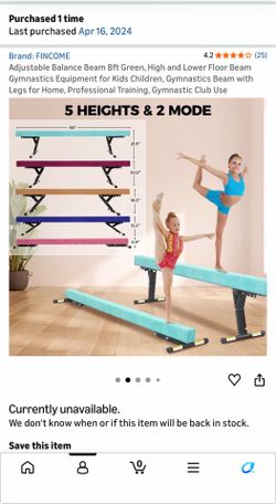 FINCOME Adjustable Balance Beam 8ft for your little gymnast
