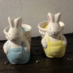Easter bunny Candle Holder With Egg As A Candle