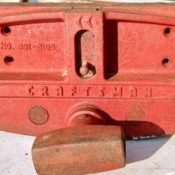 Vintage Red Craftsman Wood Working Vise