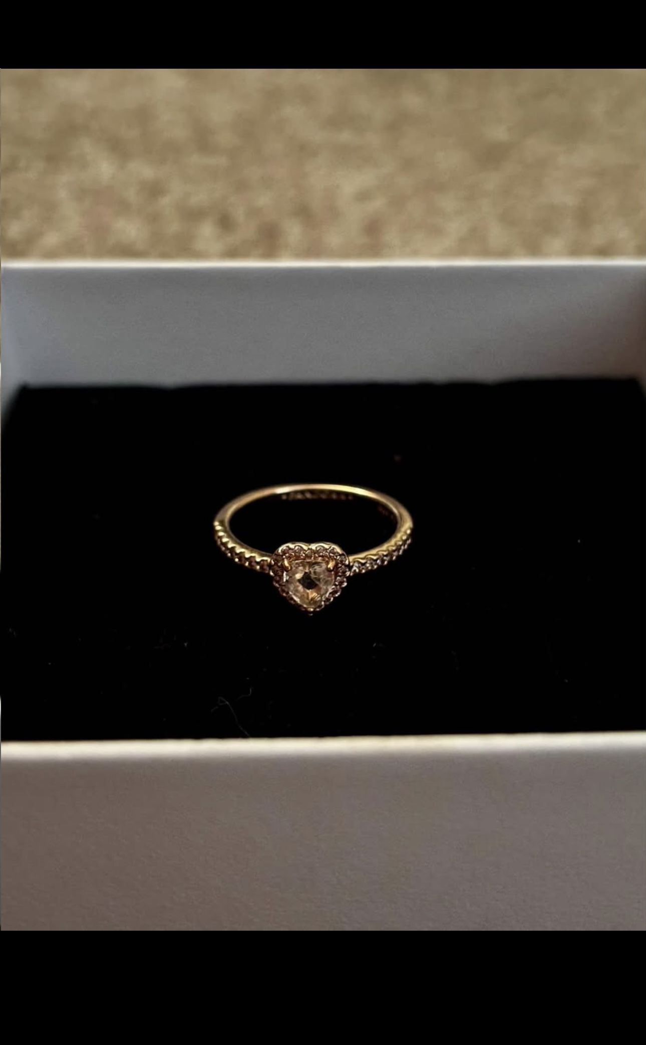 Pandora Gold Heart Ring - Elegant & Romantic Statement Piece