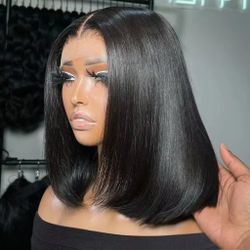 Wigs Human Hair Transparent Lace Frontal 14-inch 12A Glueless Lace 4x4 For Women 