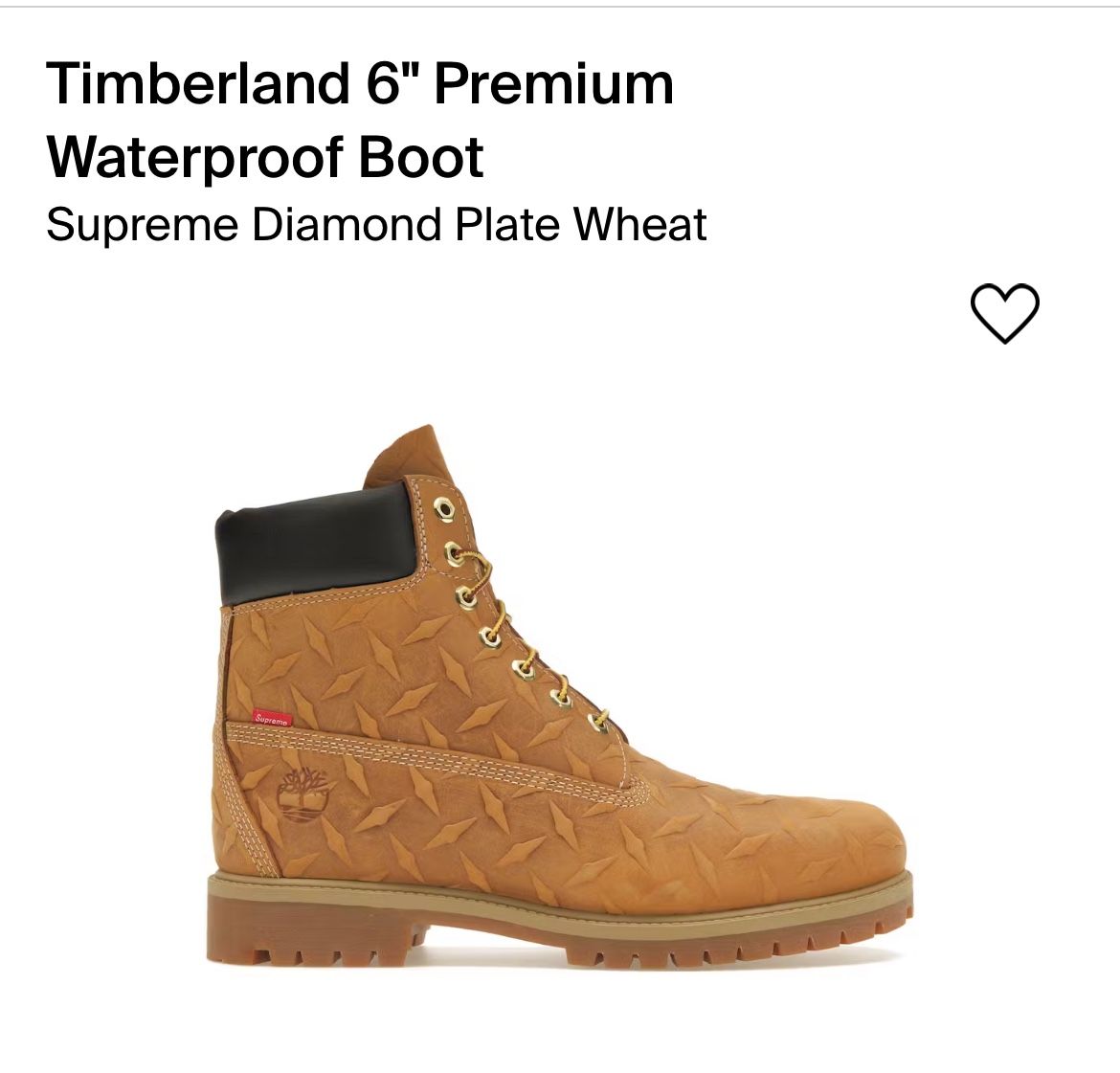 Supreme X Timberlands 6” Premium Waterproof Boots Size 12