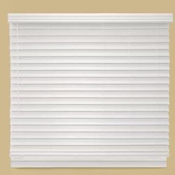 2.5x63x64 Deluxe Cordless Faux Wood Blinds White A2128B