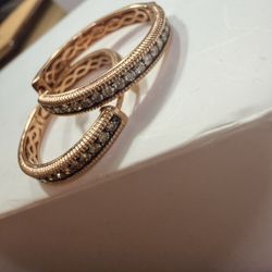 Le Vian Diamond Hoop Earrings 5/8 ct tw 14K Strawberry Gold