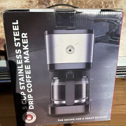 Chef's Counter 5 Cup Stainless Steel Drip Coffee Maker