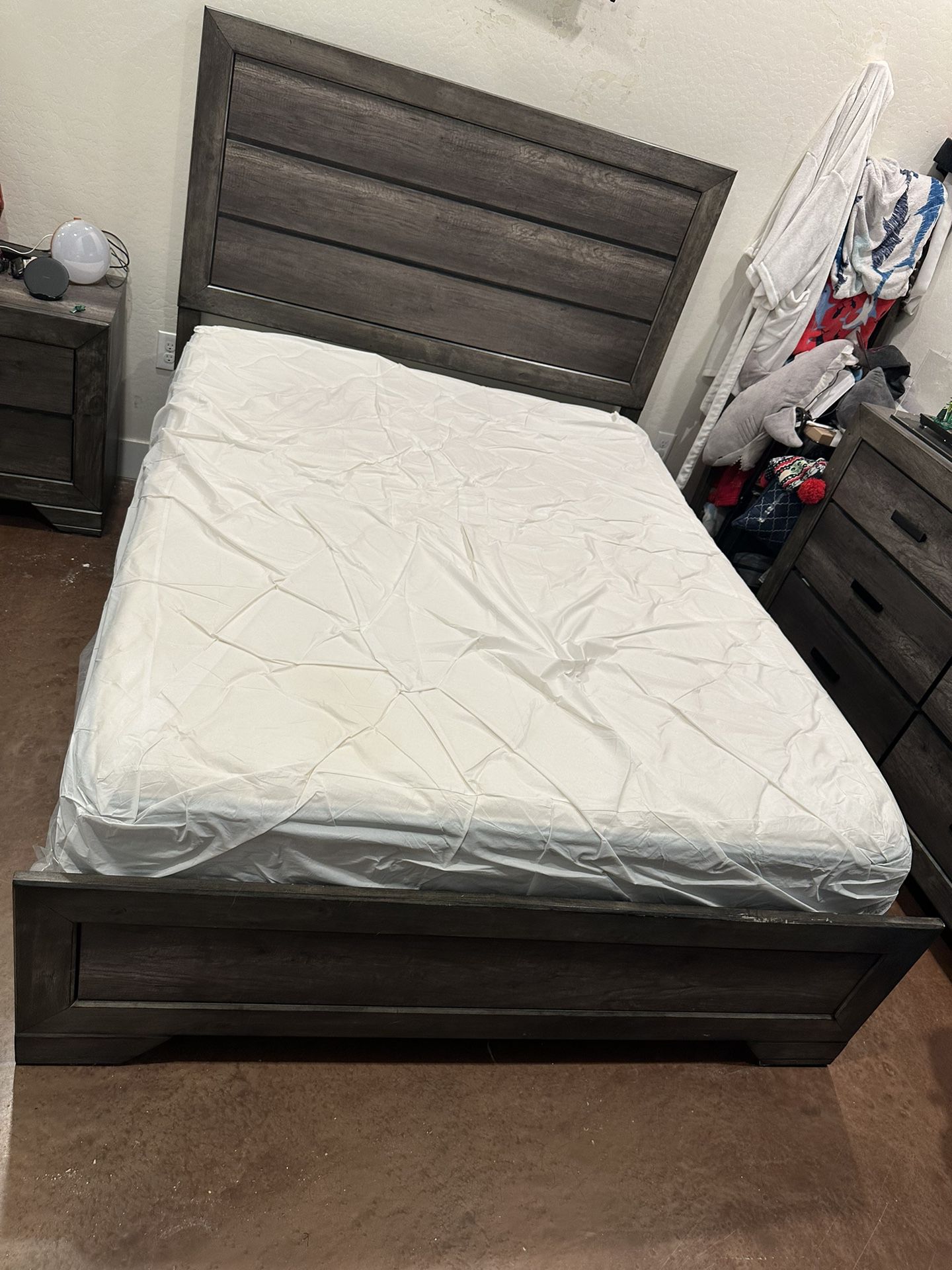 Queen Bed Frame - Mattress and Box Spring included